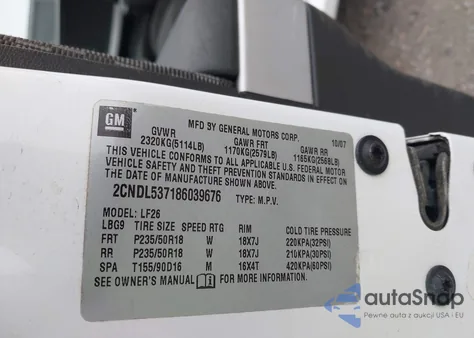 2008 Chevrolet Equinox Sport из США, поврежденный, VIN 2CNDL537186039676